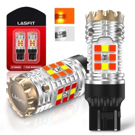 LASFIT 7443CK LED Bulb 7444CK ONLY for CK socket for 2019-2025 Ram 1500, for 2018-2024 Jeep Wrangler, Switchback Amber/White CANBUS LED Turn Signal Light Error Free Anti Blinker Bulb Hyper Flash(2pcs)