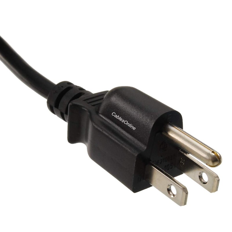 CablesOnline, 5-Pack 1ft 3-Prong Laptop/Notebook Short AC Power Cable, NEMA