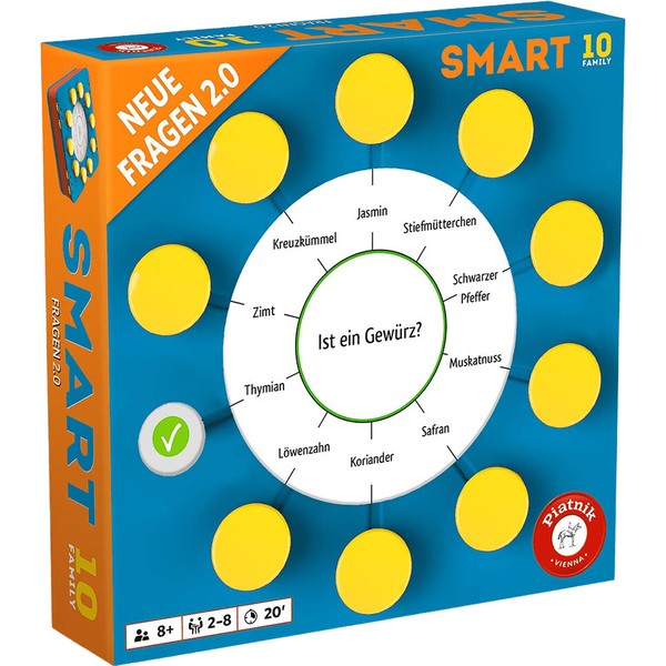 Piatnik 725197 Smart 10 Family Additional Questions 2.0, White, Blue,