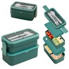 Echehi 2-Layer Lunch Box with Compartments for Adults and Kids,