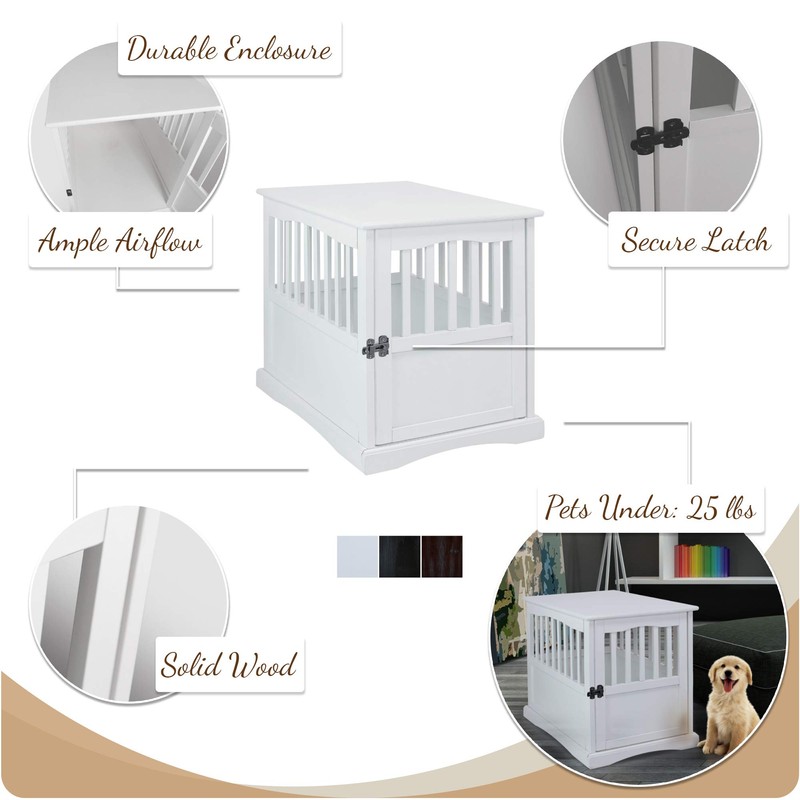 Casual Home Wooden Medium Pet Crate, End Table, Espresso