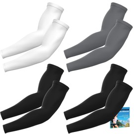ARFNKIM Arm Sleeves for Men Women, UV Sun Protection Compression Cooling Sun Sleeves Tattoo Cover - Volleyball Running Basketball Golf Baseball