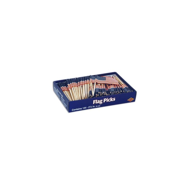 U S Flag Picks Counter Display (144/Box)