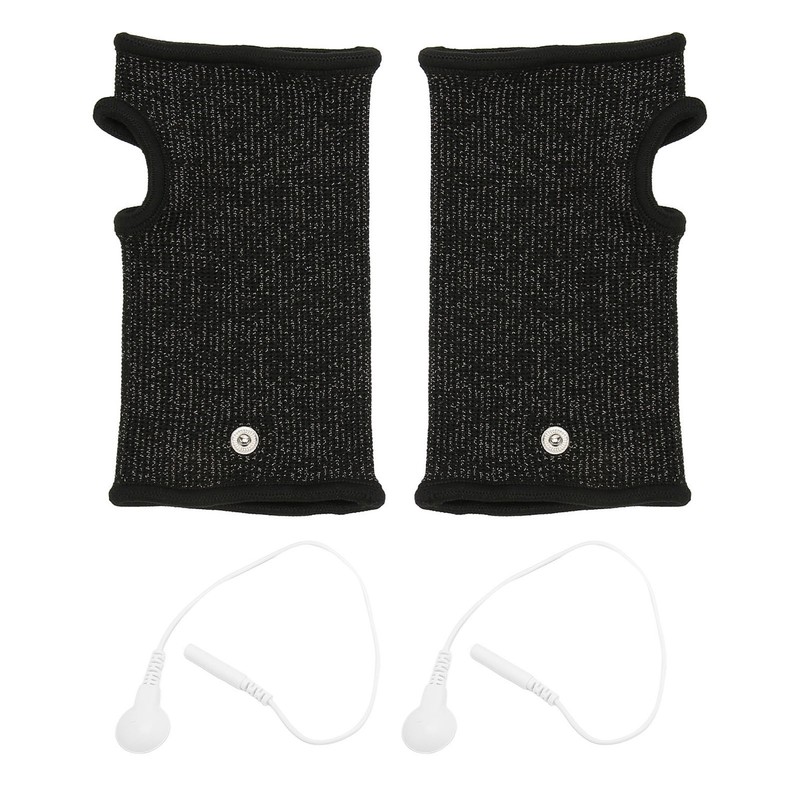 2pcs Conductive Wristband Reduce Pain Swelling Silver Fiber Elastic for