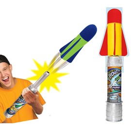 JA-RU Large Pump Rocket Launcher for Kids (1-Pack) Handheld Air-Powered Foam Rocket Launcher Toy. Soft Foam Rocket for Outdoor Play, Party Favors & Birthday Gifts. 673-1A