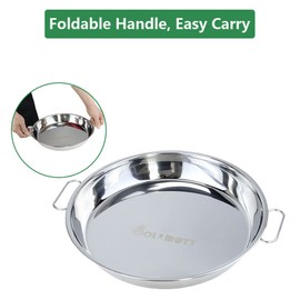 DOLAMOTY Bandeja de goteo para huevos grandes y grandes, accesorios de repuesto de acero inoxidable, también compatible con parrillas de carbón Weber Kettle Kamado, 12.5 pulgadas