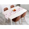 HOSNYE Table Runner Pink Romantic Travel in Paris,Cotton Linen Table