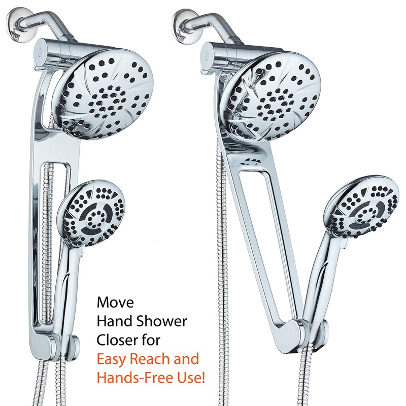 AQUABAR High-Pressure 3-way Shower Spa Combo with Adjustable 18" Extension
