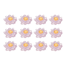 CoCud Mini Resin Flower, 0.94" Diameter, Miniature Tiny Lotus Dollhouse Transparent Purple - (Applications: for Fairy Garden Dollhouse Party Favors Micro Landscaping) 12-Pieces