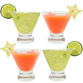 Calreorr Martini Glasses Set of 4-8oz Stemless Martini Glasses-Margarita Glasses Dessert Cups-Martini Glass Cups -Bar Glasses Set Perfect for Cocktail, Wine, Champagne