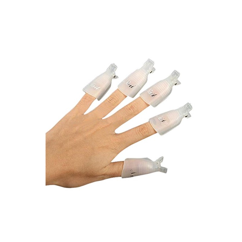 Polytree 10pcs Plastic Nail Art Polish Soak Off Remover Wrap