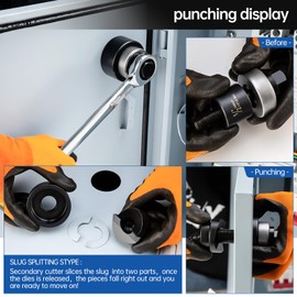 IBOSAD Manual Knockout Hole Punch Driver Kit 1/2 to 2 inch Electrical Conduit Hole Cutter Set KO Tool Kit (Conduit Hole Size) 1/2"~2" Knockout Punch kit