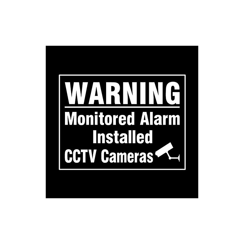 Monitored Alarm Installed - CCTV Cameras Window Sticker - Security,