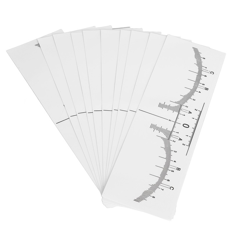 100PCS Eyebrow Ruler Stencils Disposable PVC Clear Scale Brow Microblading