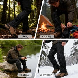 DZS Leg Gaiters,Waterproof,Lightweight, Ideal for Hiking, Skiing, Climbing & Hunting Adventures, Adjustable Snow Boot Gaiters,Unisex Leg Guards for Men & Women