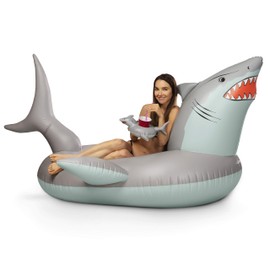 GoFloats 'Great White Bite' Shark Pool Float Party Tube - Inflatable Rafts, Adults & Kids