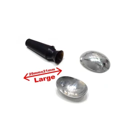 Medfort-Instruments Corneal Eye Shield Protector, Stainless Steel with Suction Pump, 29mm X 21mm (Large), Set of 3