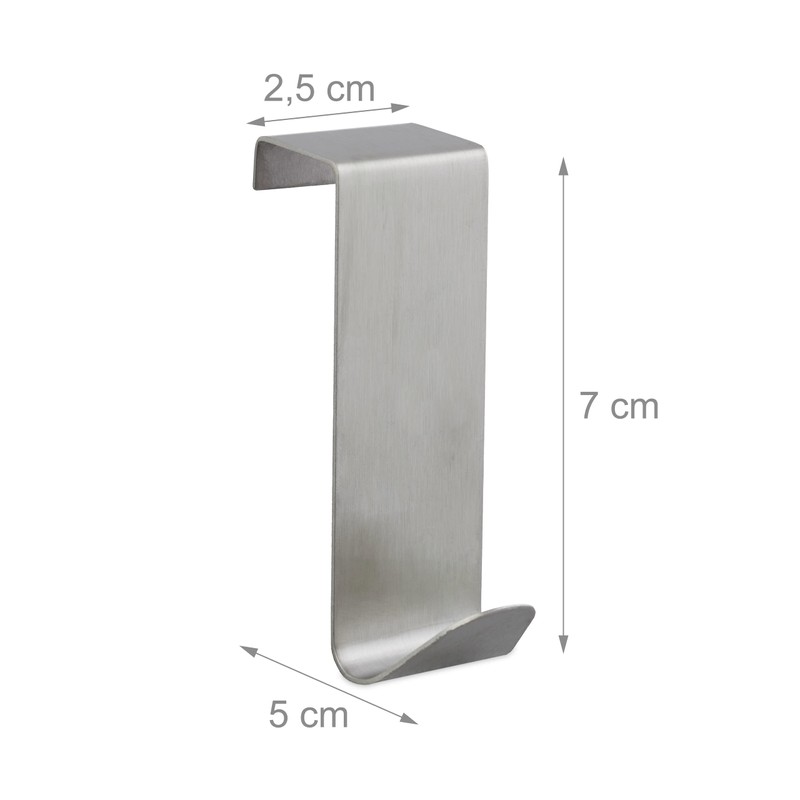Relaxdays 12 x Stainless Steel Door Hooks, Rust-Resistant, S-Hooks, for