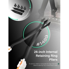 1489 26inch Internal Retaining Ring Pliers with Interchangeable Tips Fit for GM 5L40, 5L50, 6L50, 6L80 and 6L90 Transmissions