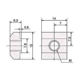 TRUSCO TSFB006 T-Nut for TSF30 S (M4)