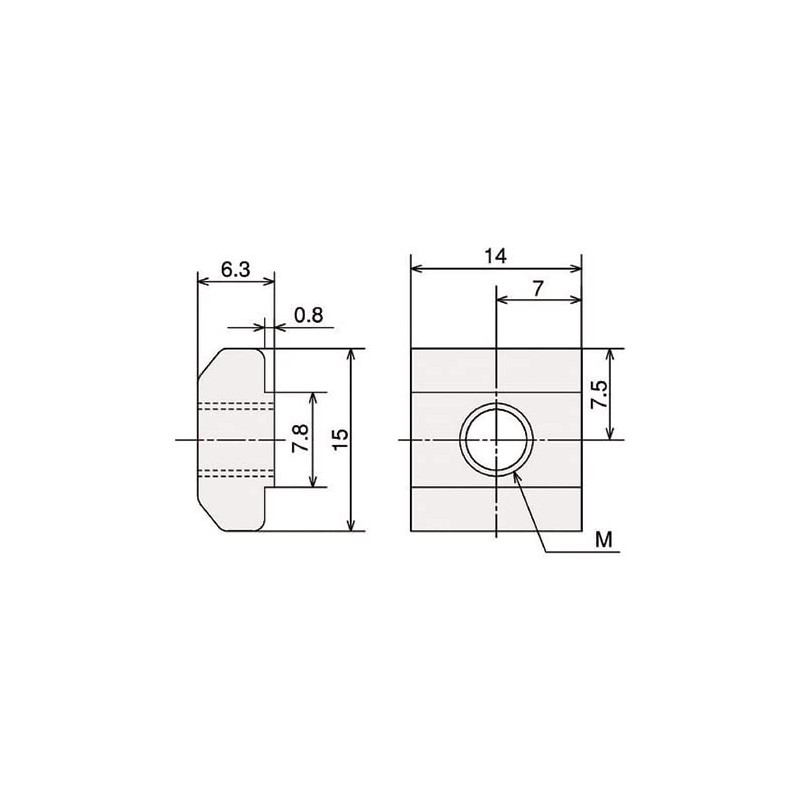 TRUSCO TSFB006 T-Nut for TSF30 S (M4)
