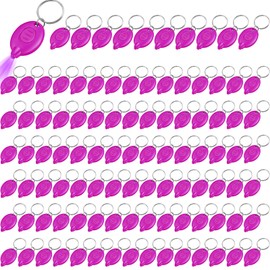 VIHOSE 100 Pcs UV Keychain Light 395nm Mini UV Keychain Flashlight Bulk Portable Tiny LED Light for Stain Detection & Scorpion Finder, Battery Included