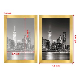 Annecy 4x6 Picture Frame Gold（2 Pack）, 4 x 6 Picture Frame for Wall or Desktop Decoration, Classic Black Minimalist Style Suitable for Decorating Houses, Offices, Hotels