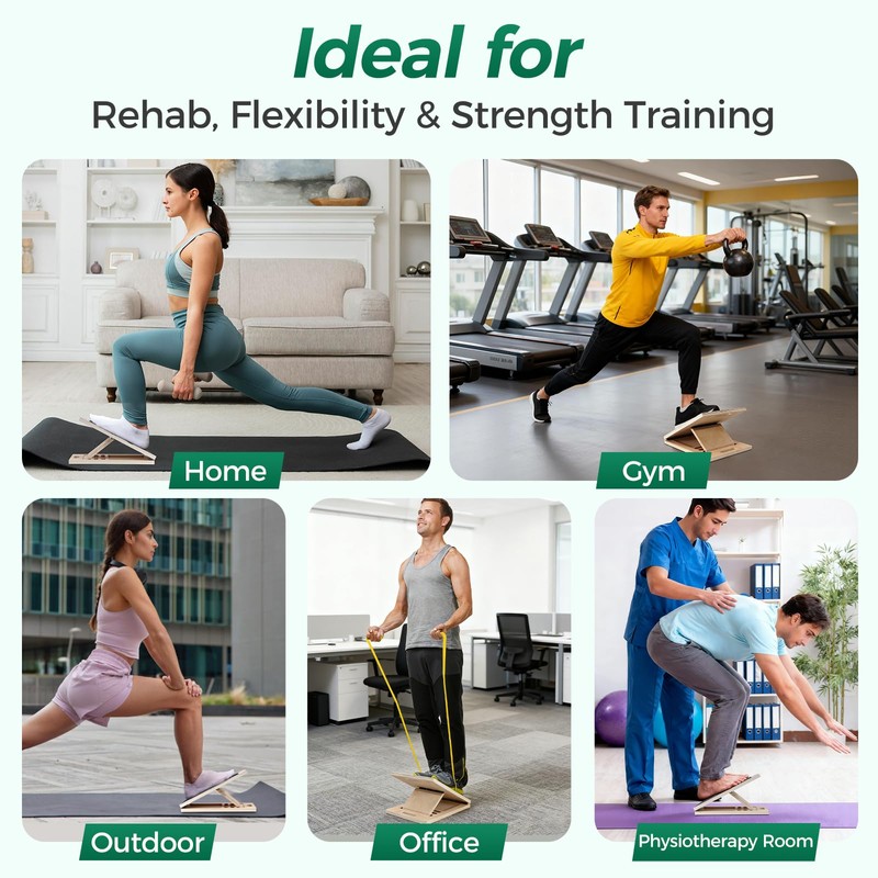 Slant Board for Calf Stretching, Wooden Slant Boards for Exercise,