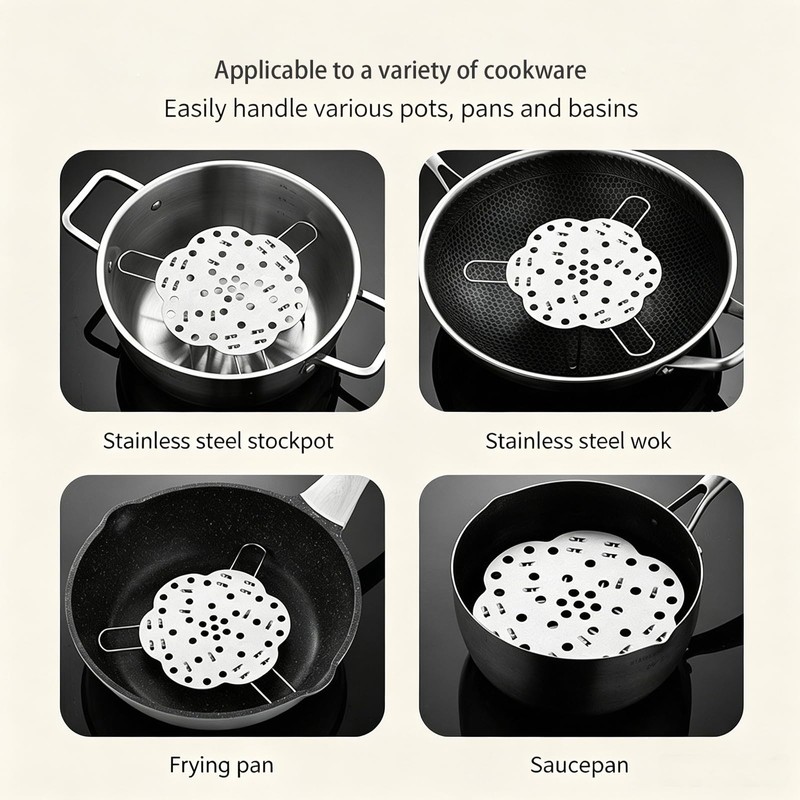 304 stainless steel adjustable steamer rack, foldable and expandable steam