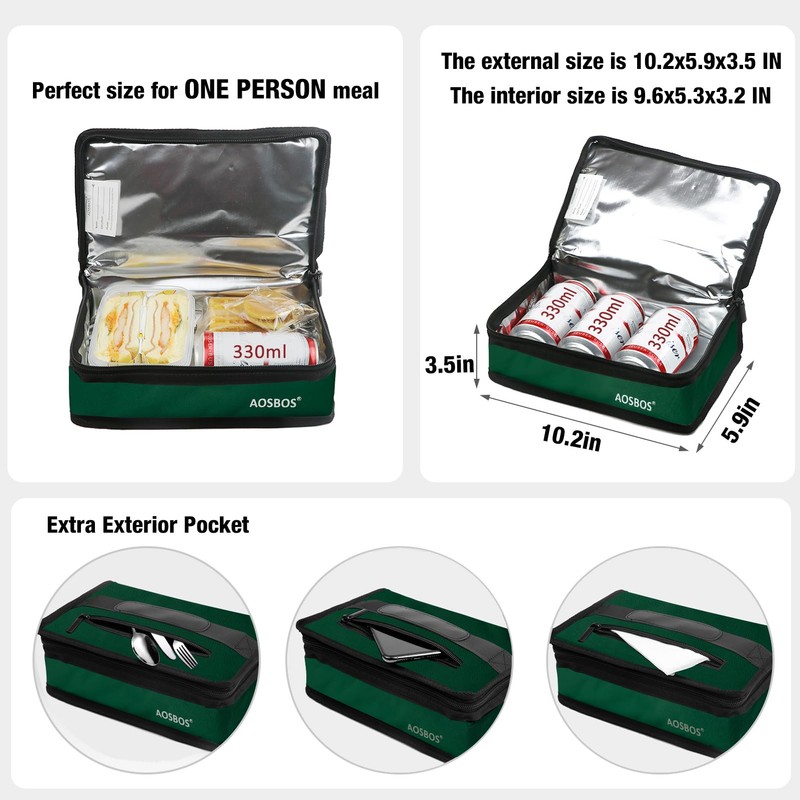 AOSBOS Cool Bag Small Lightweight Lunch Bag Insulated Bag for