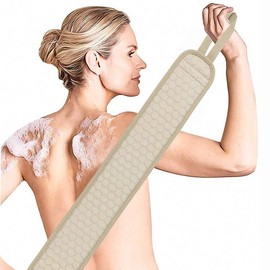 Exfoliating Back Scrubber for Shower,Body Exfoliator Helps Back Acne & Bacne, Shower Loofah Back Scrubber, Bath Brush & Shower Brush Alternative, Back Washer for Shower (Lighegrey, 32.3 X 3.5 in)