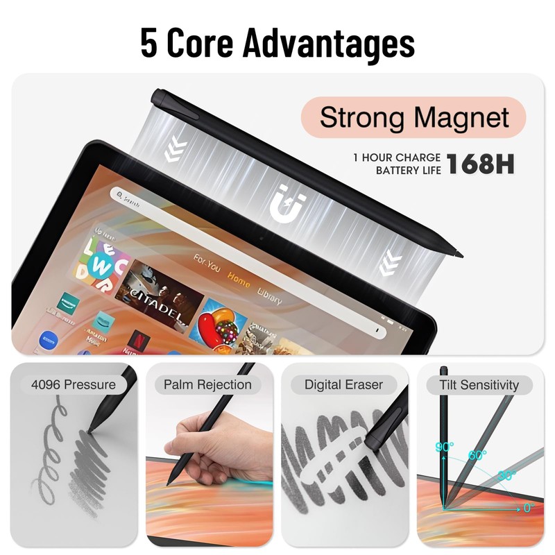 USl2.0 Stylus Pen for AMZ Fire HD 10 Pen with