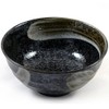 Japanese Ceramic Noodle, Sushi & Soup Bowl in Mottled Black