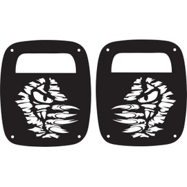 JeepTails Monster Tail lamp Light Covers Compatible with Jeep CJ or YJ and TJ Wranglers Black Set of 2