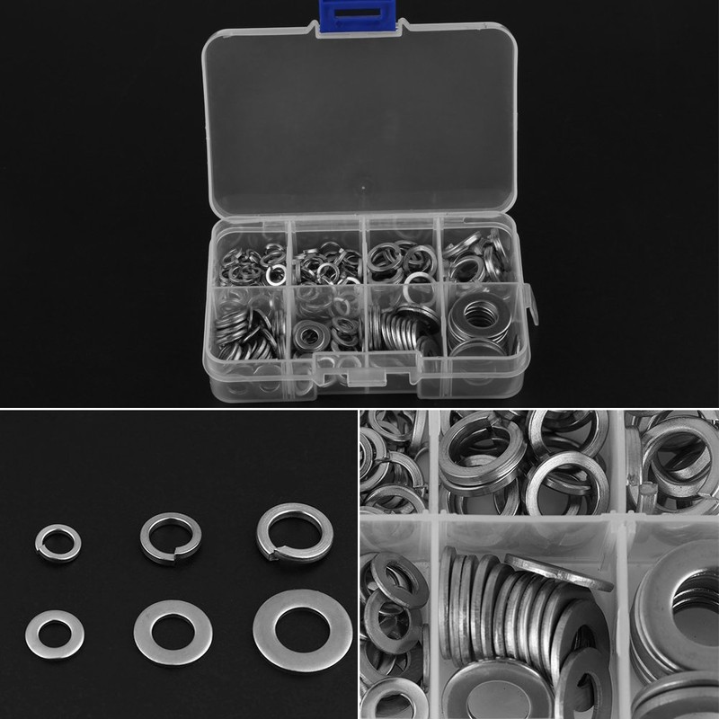 Stainless Steel Washer Set, Flat & Spring Washer Lock Tool
