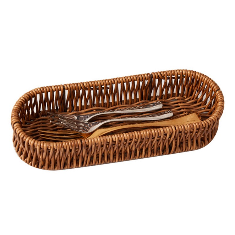Imitation Rattan Bread Basket Multipurpose Woven Rattan Storage Tray Kitchen