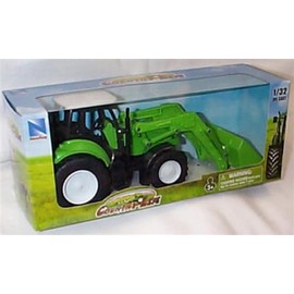Corgi newray countrylife green with white roof tractor with scoop 1:32 scale diecast model