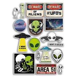 A4 Sticker Sheet Alien Vinyl Stickers - UFO Fun Believe Extra-Terrestrial Outer Space Planet Scrapbooking Addicted Love Travel Gift #78893