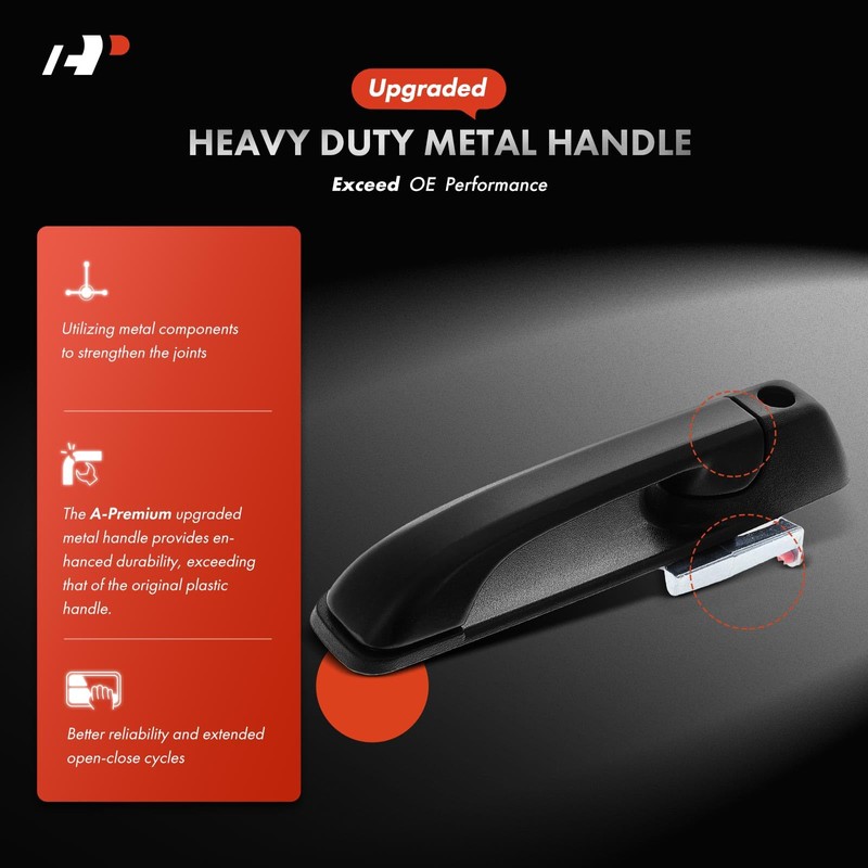 A-Premium Upgraded Metal Exterior Door Handles Compatible with Ram 1500