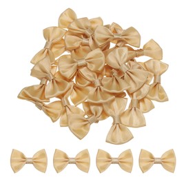 MECCANIXITY 100pcs Orange Yellow Bow Ties 1.5"x1" Mini Bowknot for Crafting Little Satin Bows Bulk