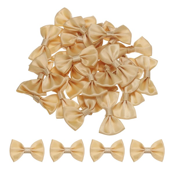 MECCANIXITY 100pcs Orange Yellow Bow Ties 1.5"x1" Mini Bowknot for
