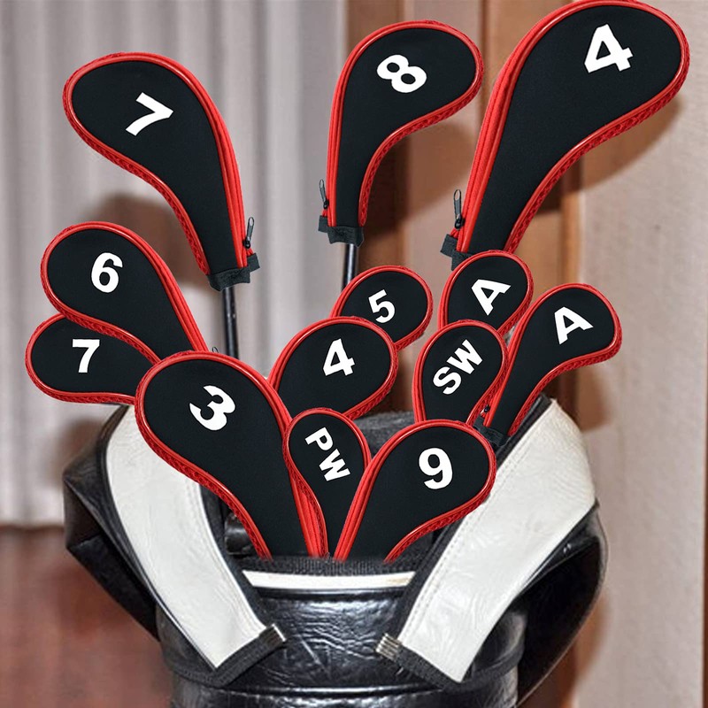 Golf Iron Head Covers Neoprene Long Cover with Zipper 10