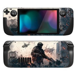 PlayVital Full Set Protective Skin Decal for Steam Deck LCD, Custom Stickers Vinyl Cover for Steam Deck OLED - Solitary Vanguard