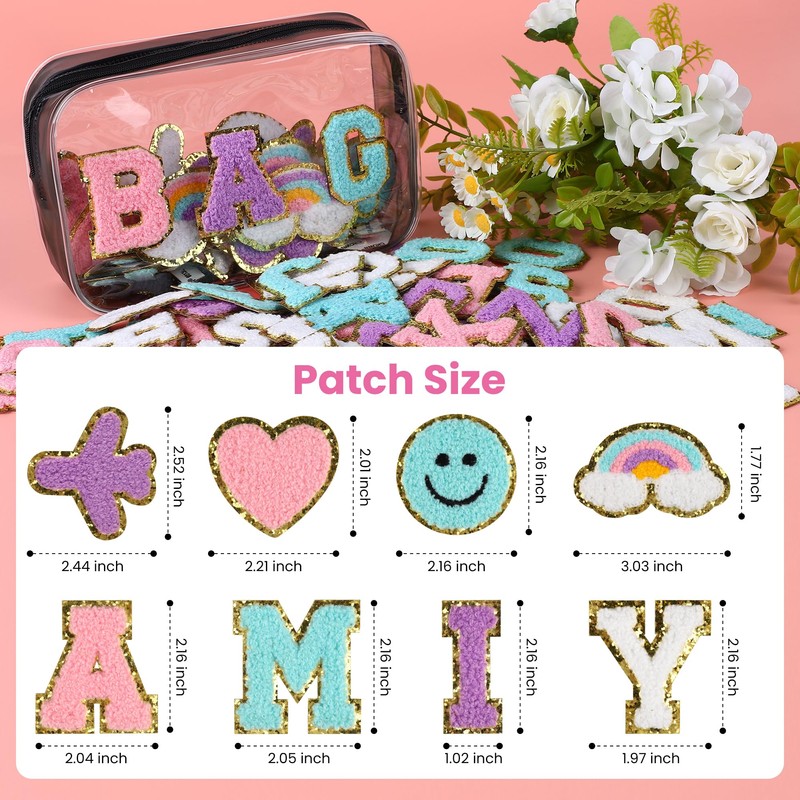 120 Pcs Self-Adhesive Chenille Letter Patches for Backpacks
