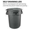 Rubbermaid Commercial FG263100YEL BRUTE Heavy-Duty Round Waste/Utility Container, 32-gallon Lid,