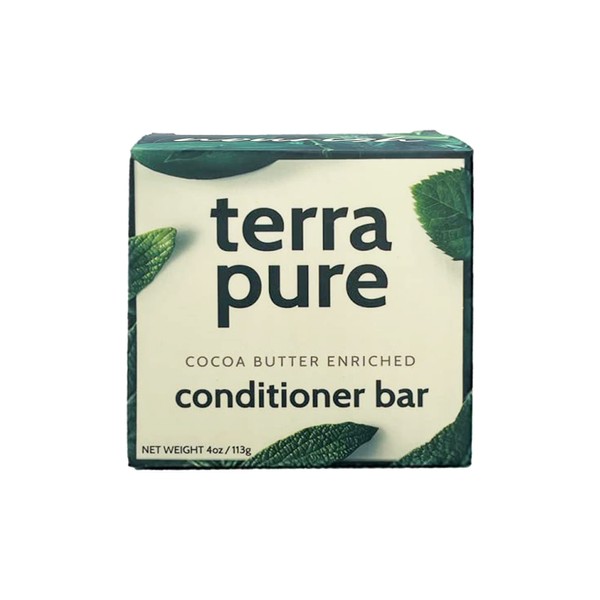 Terra Pure Conditioner Bar | Cocoa Butter Enriched by 1-Shoppe | Plastic Free, Soap Free, Vegan, Plant Based, Sustainable, Eco-Friendly, & Zero Waste