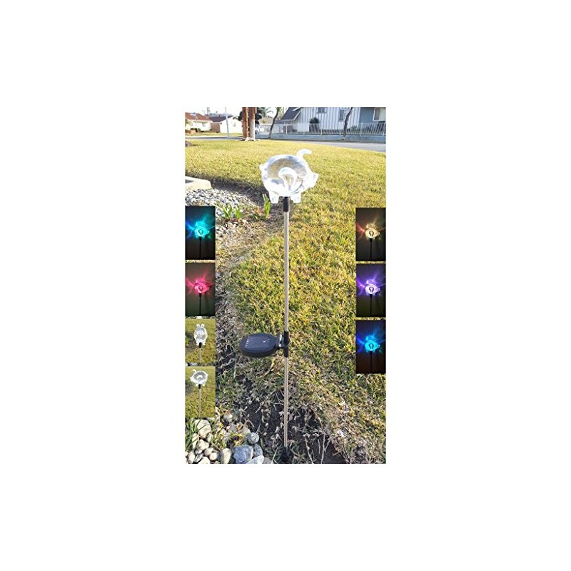 Unido Box Pig Solar Garden Stake Light LED Color-Changing, Set
