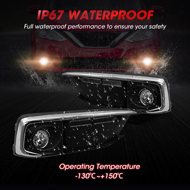 WEZEMLIGHT Fog Lights Assembly Compatible With Honda Civic Coupe/Sedan 2019-2020