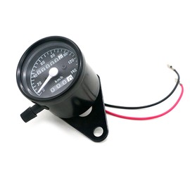 Saki&Masa Universal Motorcycle Speedometer 140km 12V Backlight Trip Meter Odometer (Black)