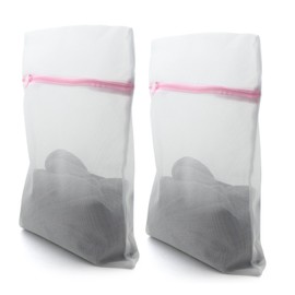 HAND Large Tough Zipped Laundry/Washing Bags - Colour Separation, Sweater, Shoes -1 x 40x50cm and 1x 50x60cm, White 2 Pieces